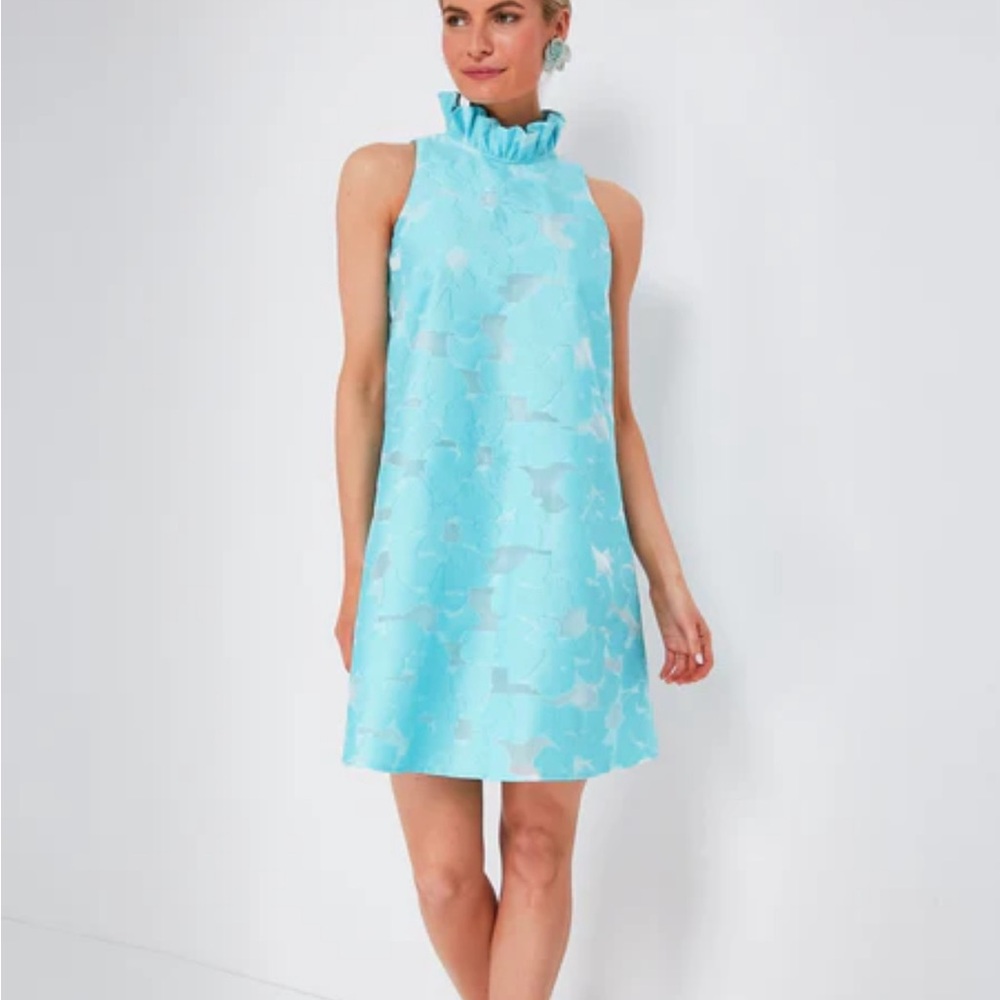 Tuckernuck Blue A-Line Halter Mini Dress